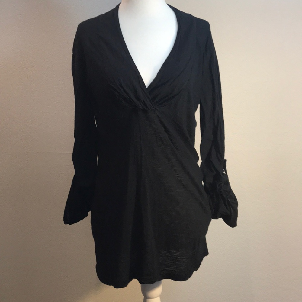 Splendid Black Mixed Media Tunic Top Size Small